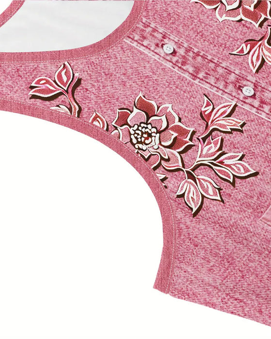 Robe Sans Manches Imitation Denim