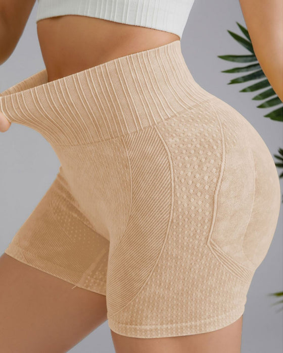 Short taille haute simple de couleur unie