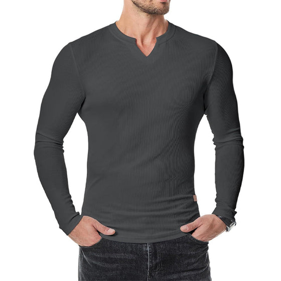 Chemise Homme Slim Fit Col V Longline Muscle
