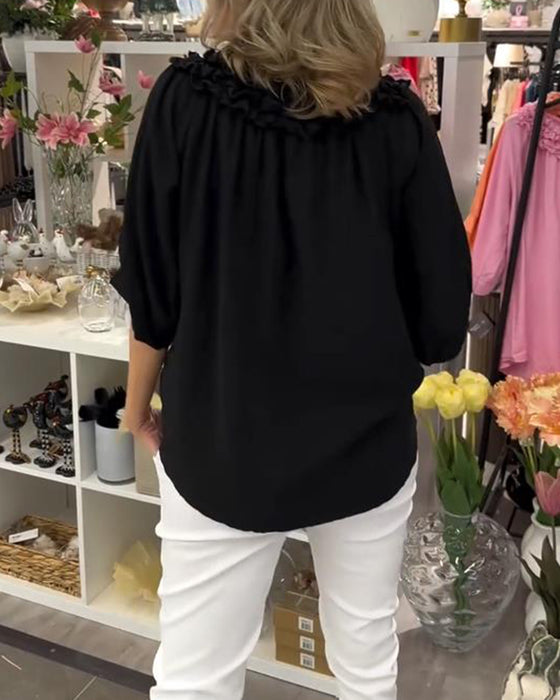 Blouse Manches Courtes Fleurie Large