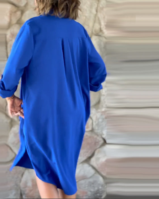 Haut à manches longues de couleur unie