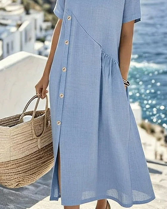 Robe Bouton Décor Décontractée