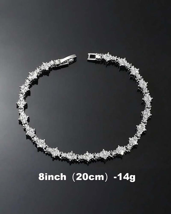 Bracelet Classique Étincelant Zircone Cubique Commémoratif