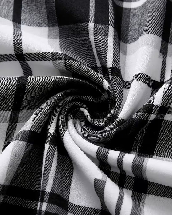 Chemise Revers À Carreaux Manches Courtes Décontractée