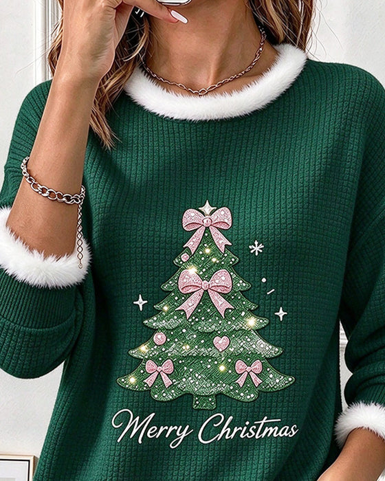 Sweat Arbre De Noël Couleur Contrastante