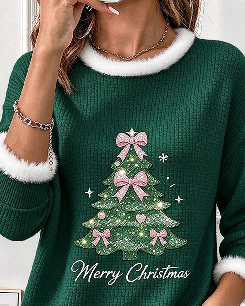 Sweat Arbre De Noël Couleur Contrastante