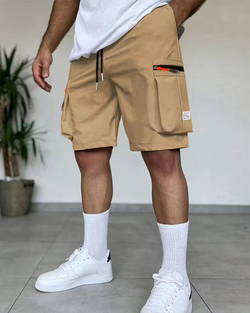 Pantalon Homme Unie Coupe Loose Court Cargo