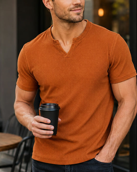 T-Shirt Homme À Motif Gaufré Décontracté