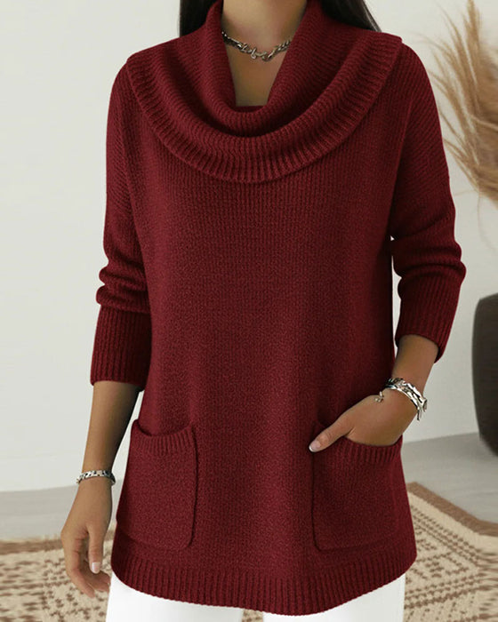 Pull Col Écharpe Manches Longues