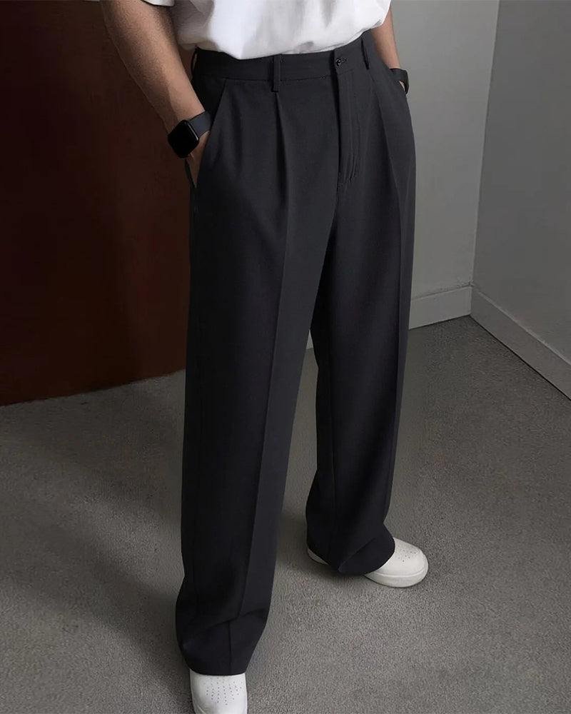 Pantalon Homme Poche Plissé Droit