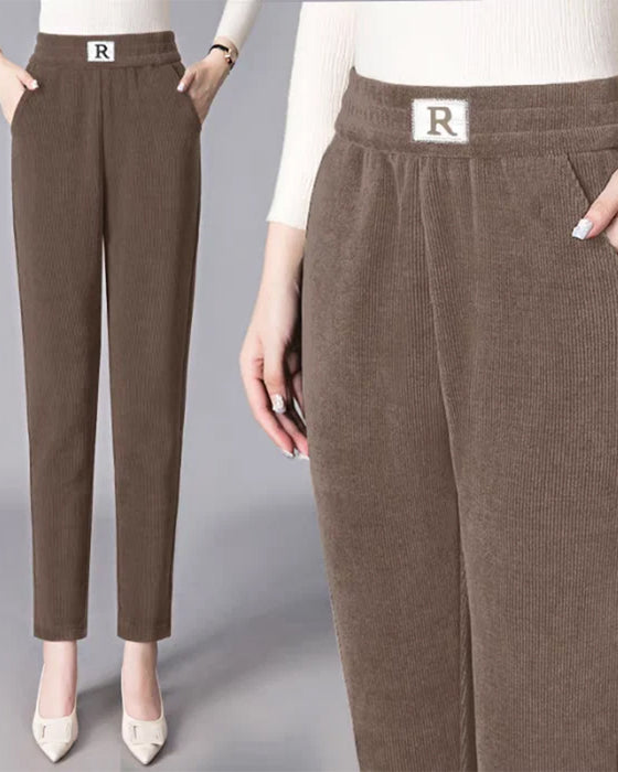 Pantalon Taille Haute Doublé Polaire Épaissi Jogger