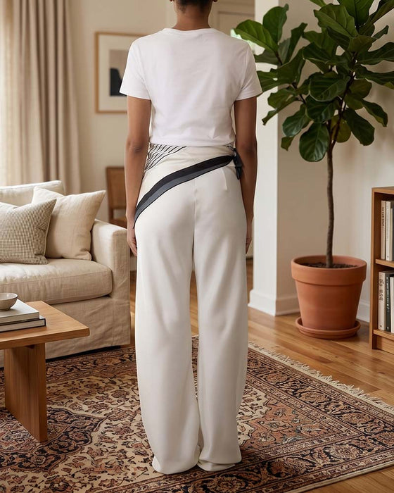 Pantalon Décontracté Unie Droit