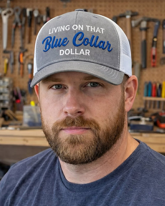Chapeau Col Bleu Dollar Trucker – Fier Casquette Vêtement De Travail