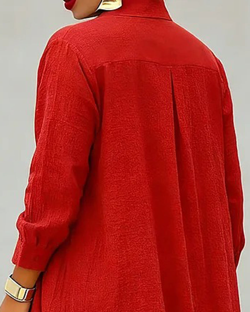 Robe Chemise Élégante À Manches Longues