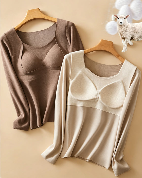 Sous-Vêtement Femme Haut Thermique Avec Coussinets De Soutien-Gorge