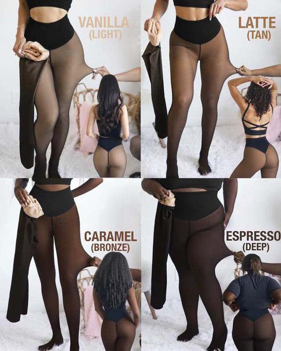 Leggings Moulants Doublés Polaire À Couture Unique