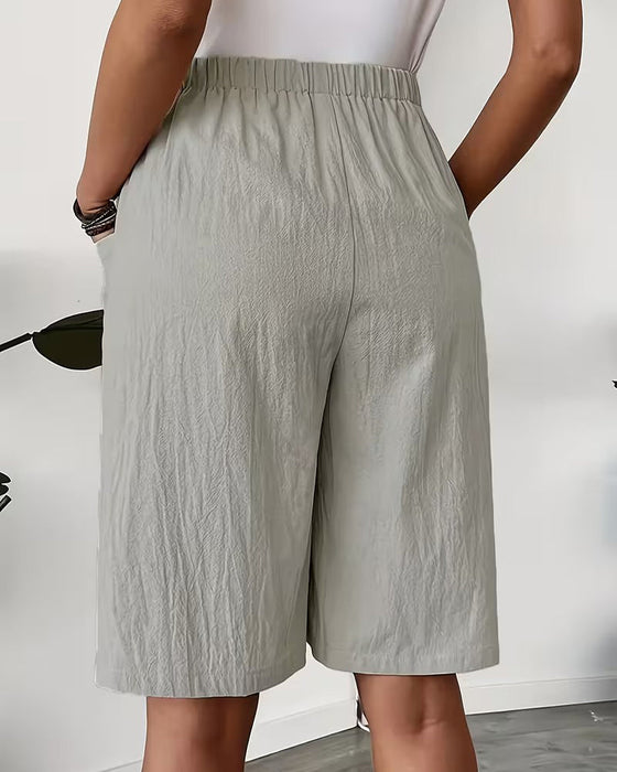 Shorts 100% Coton Décontracté Poche Design