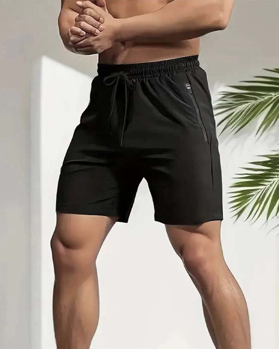 Short Cordon Fermeture Éclair Taille Élastique