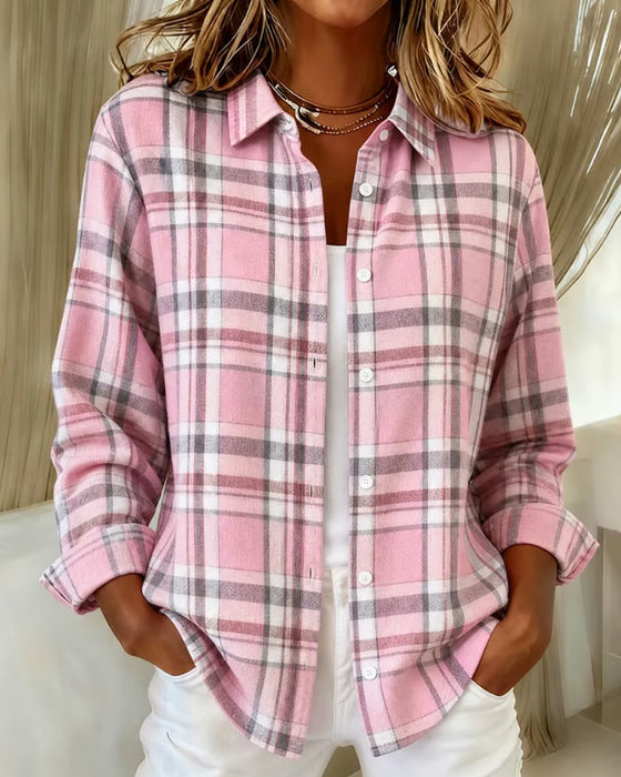 Chemise Écossais Manche Longue Boutonnage