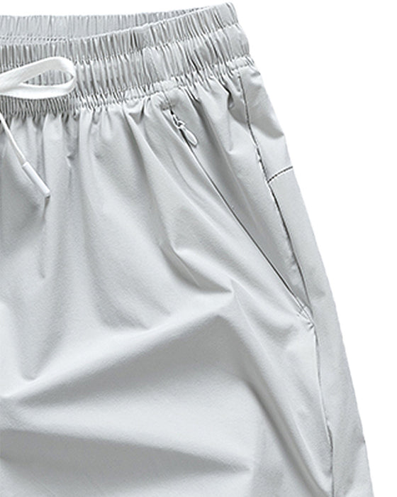 Shorts Hommes Taille Élastique Poche Séchage Rapide Ice-Soie Sport