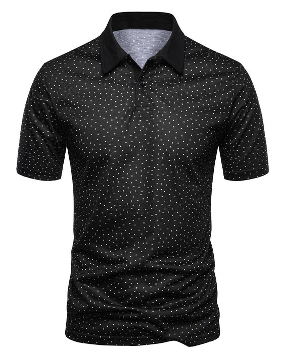 T-Shirt Décontracté À Col Polo Et Petits Pois