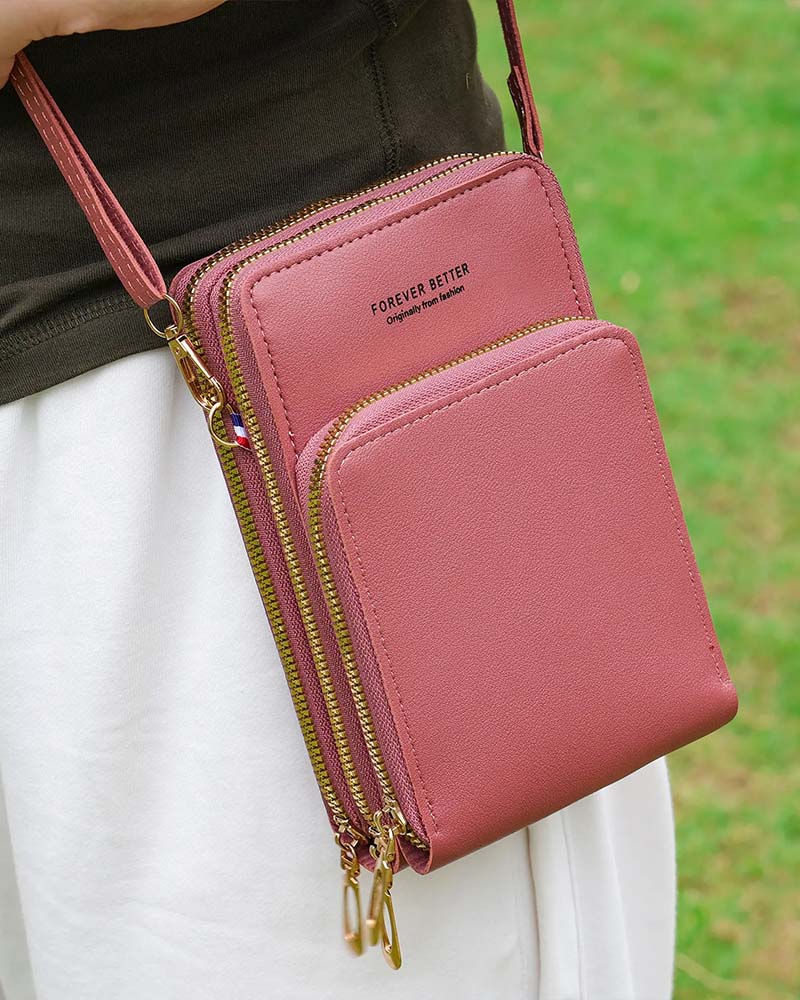 Sac À Téléphone Crossbody Mode Unicolore