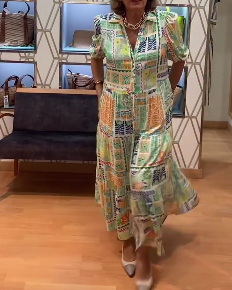 Robe Ourlet A Manches Courtes