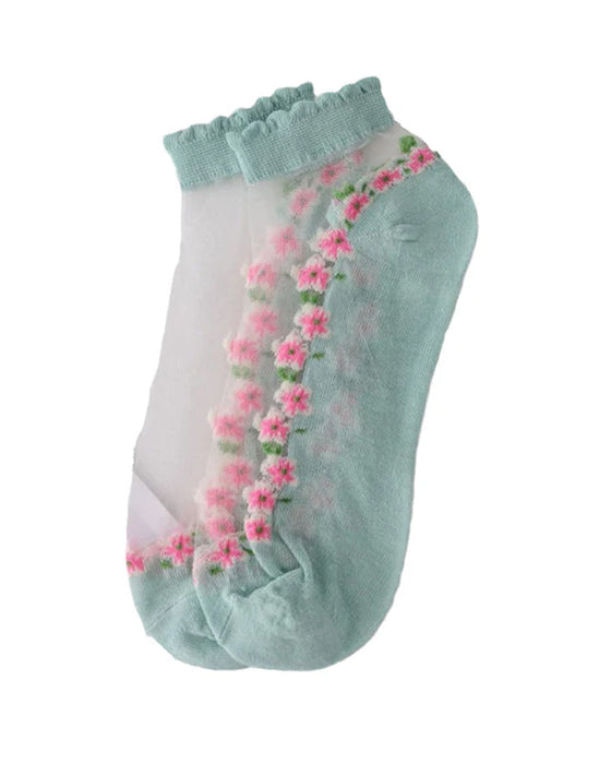 Chaussettes Fleuries Respirables D'Été