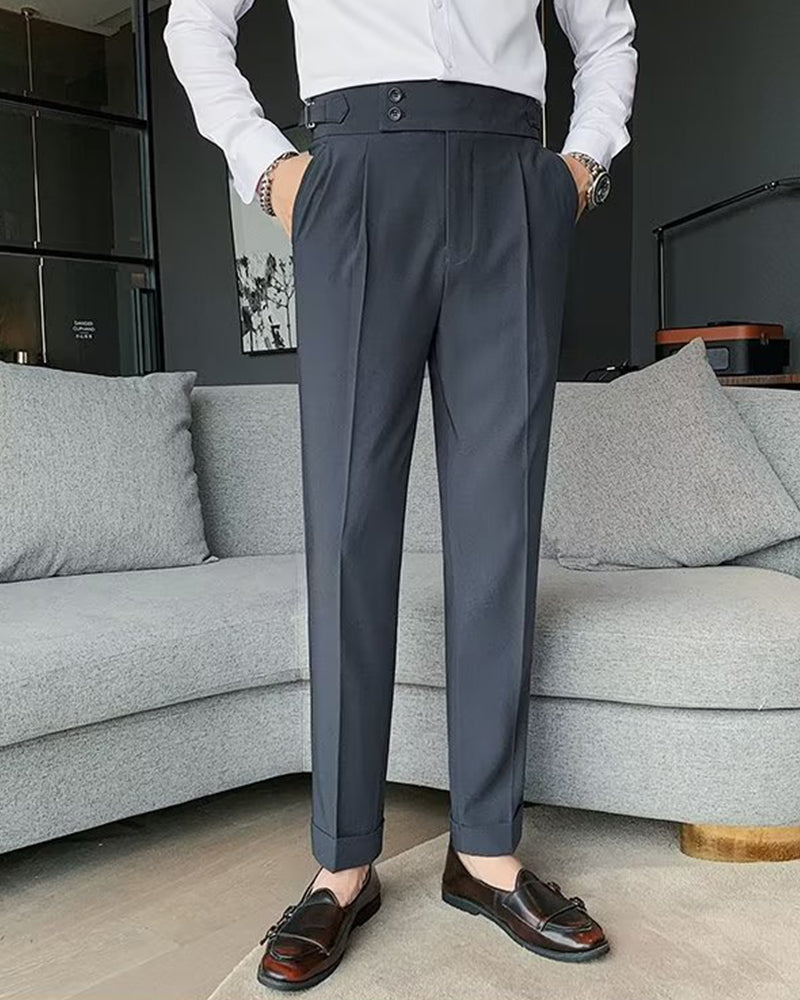 Pantalon Hommes Poche Unie Décontracté Robe