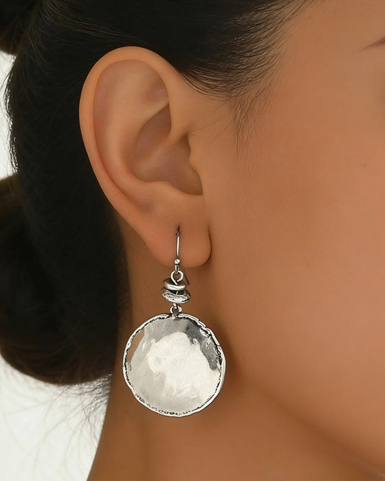 Boucles D'oreilles Simples Rondes Conception Concave Et Convexe
