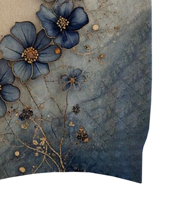 Pull-Over Motif Fleur Aquarelle Sans Manches