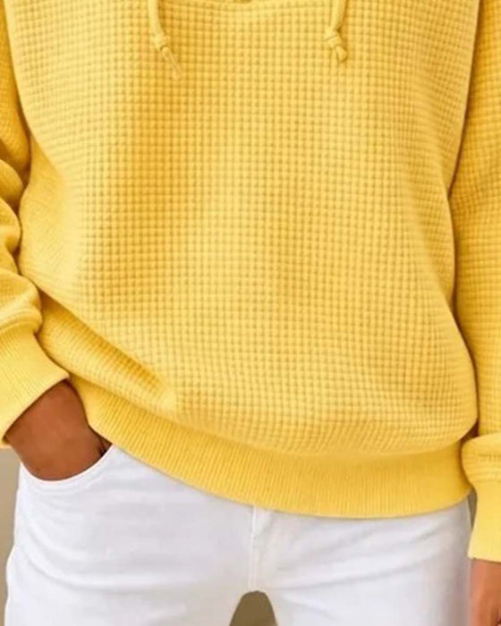 Sweatshirt Gaufré Cordon Demi-Zip