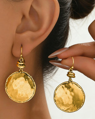 Boucles D'oreilles Simples Rondes Conception Concave Et Convexe