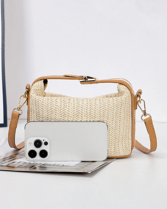 Sac à Boîte à Lunch Tressé en Paille