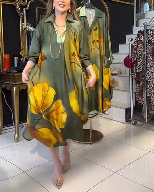Robe à imprimé dégradé et poches à revers