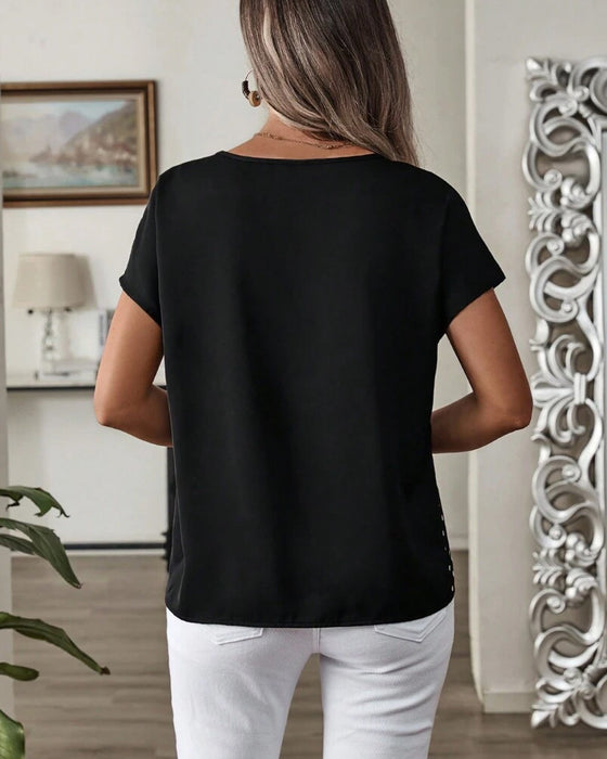 T-shirt Col Rond Imprimé Pois