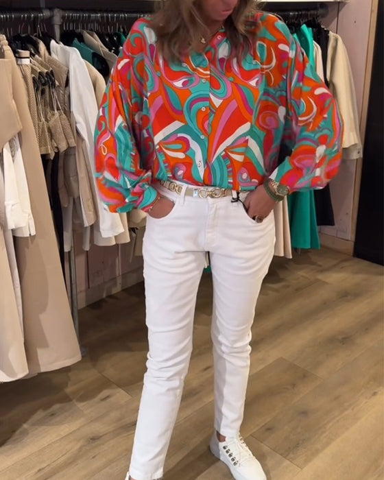 Chemise ample imprimé urbain