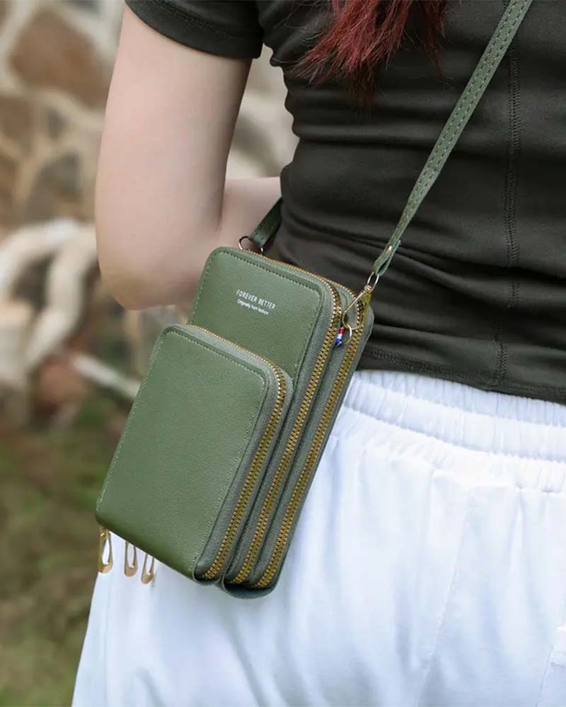 Sac À Téléphone Crossbody Mode Unicolore