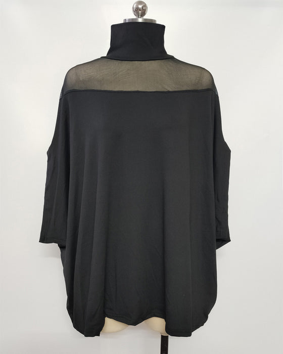 Blouse Transparente Épaules Dégagées Manche Dolman