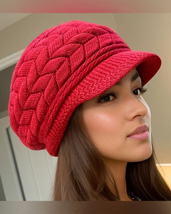 Bonnet Slouchy Beanie En Tricot Torsadé Hiver Pour Femme Doux Chaud Extensible
