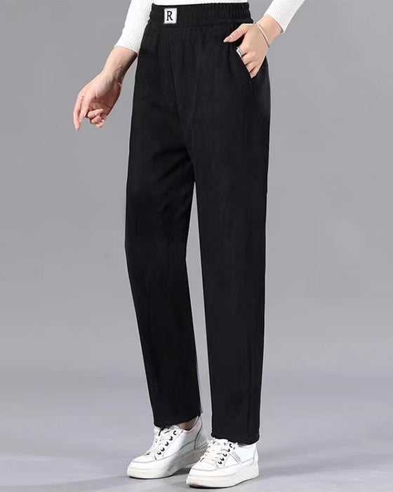 Pantalon Taille Haute Doublé Polaire Épaissi Jogger