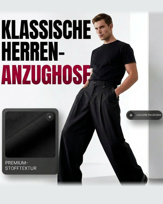 Pantalon Taille Haute Bouton Braguette Jambe Large