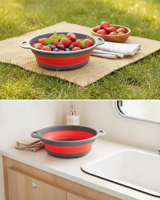 Ensemble Passoire Égouttoir De Cuisine Pliable Avec Plateau D'Égouttage