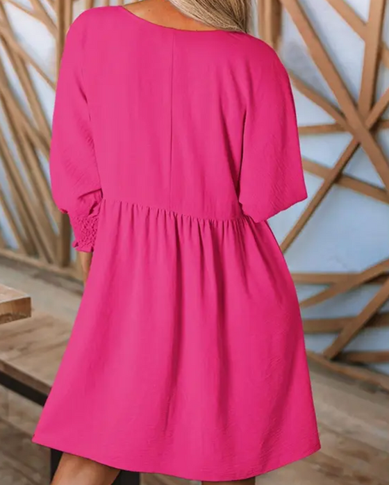 Robe Femme Unie Cintrée À La Taille