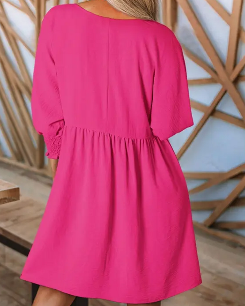Robe Femme Unie Cintrée À La Taille