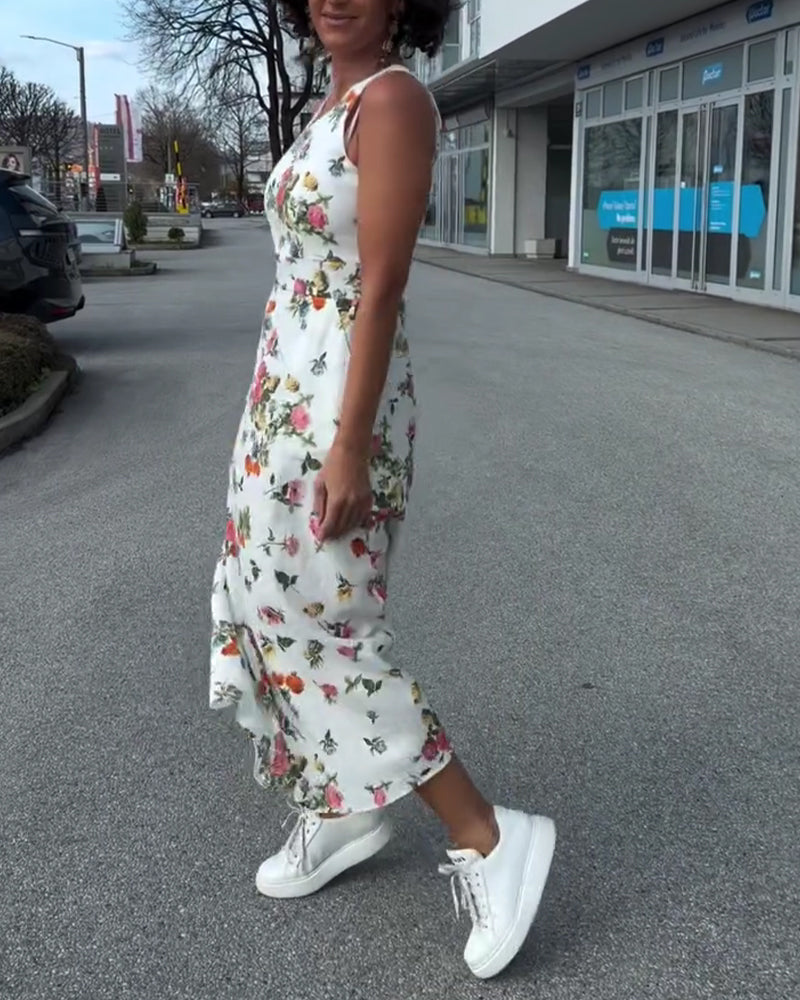 Robe Sans Manches Imprimée Décontractée