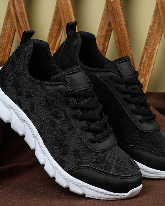 Baskets à lacets simples et respirantes de couleur unie