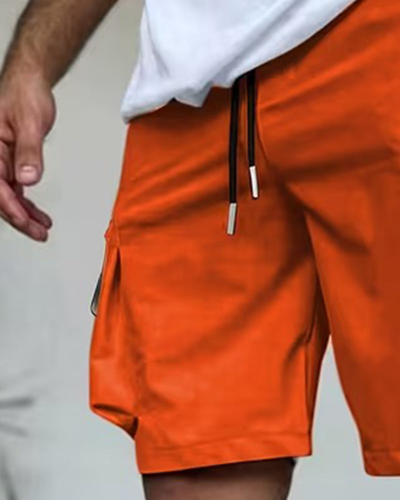 Pantalon Homme Unie Coupe Loose Court Cargo