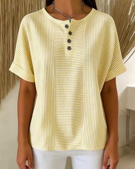 Blouse Col Rond Manche Courte