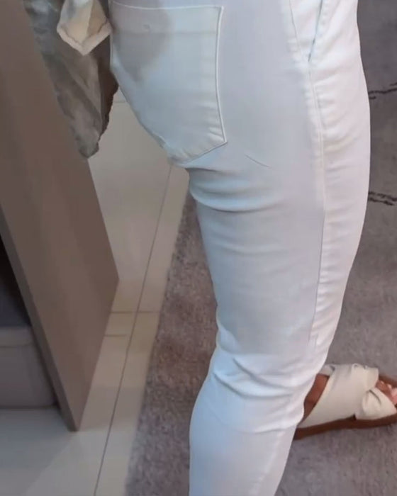 Pantalon Fuselé Décontracté Avec Cordon